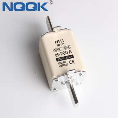 NT1 NH1 80A 125A 250A 660V 690V HRC Low Voltage Fuse Link