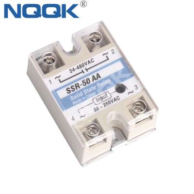 SSR-10AA 10A to 80A AC / AC Single phase direct current SSR zero voltage solid state relay with cover